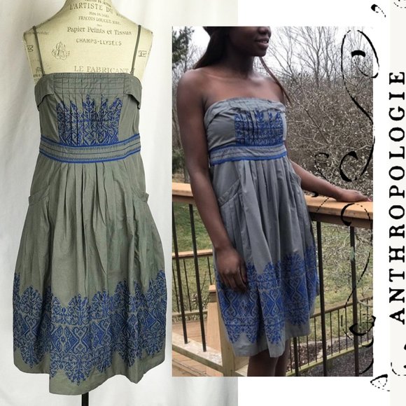 Anthropologie Dresses Anthropologie Floreat Gray Sewing Circles